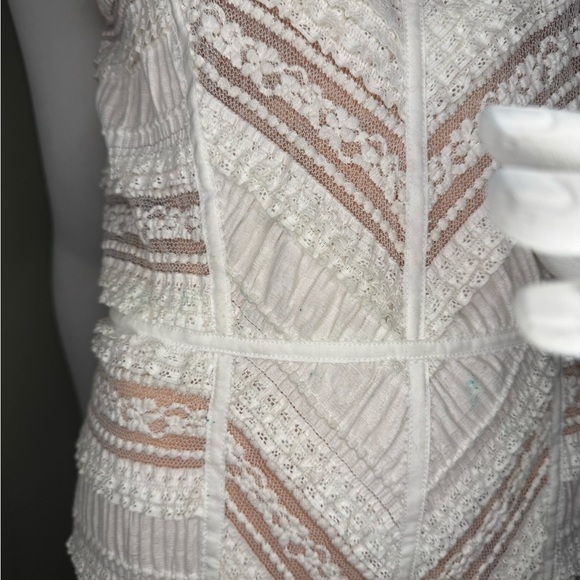 Cinq A Sept Elegant Cream and Brown Women's Dress Size 8. - Picture 14 of 16